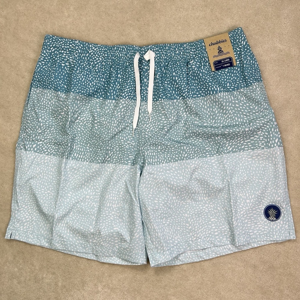 Chubbies Whale Sharks Classic Swim Trunks Men XXL 7" Mesh Lined Pockets Shorts